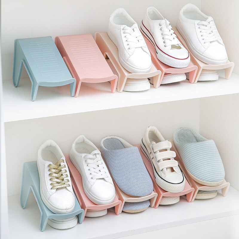 Household Storage Shoe Rack Double Shoe Support Plastic Integrated Simple Economical Simple Shoe Storage Rack