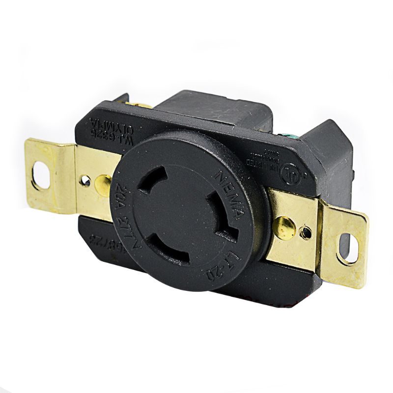 20A 277V 4 Hole Generator Outlet US Anti-off Power Socket Inline Wire Connector 11UA