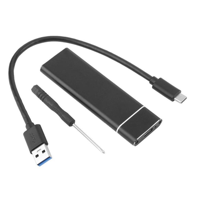 Boîtier pour disque dur SSD SATA NGFF M2, boîtier externe M.2 à type-c USB 3.1, Support 2230, 2242, 2260, 2280: Black C to A