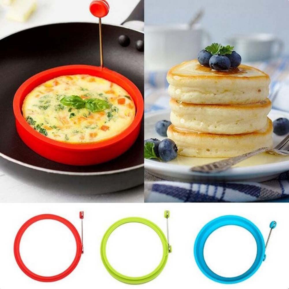 3 st silikon äggring pannkaka frukost smörgåsar benedict ägg omeletter och mer nonstick form ring rund kök prylar: Default Title