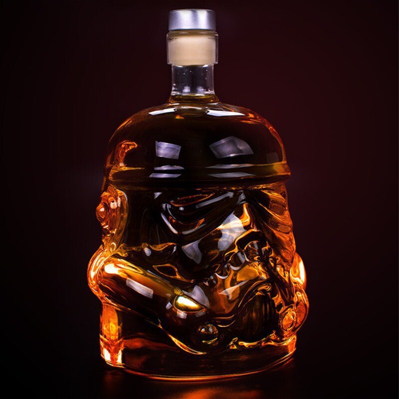 1 st karaff vit soldat glaskanna spritflaska hög bor glasflaska vin  b 650ml