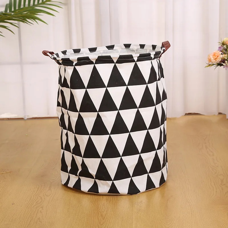 Foldable Cotton Linen Laundry Basket Bathroom Dirty Clothes Hamper Toy Storage Bag Home Organizer Foldable Fabric Hamper
