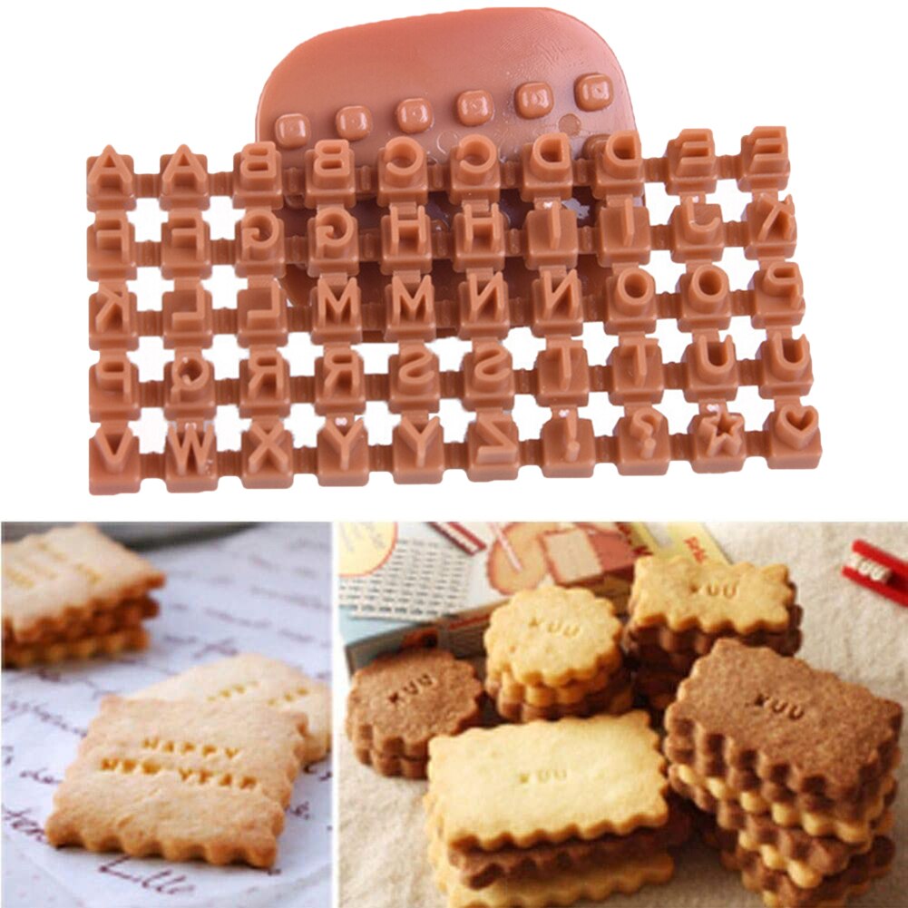 Alfabet bogstav gør-det-selv cookies kiks kageform skærer prægemaskine hjemmebageværktøj