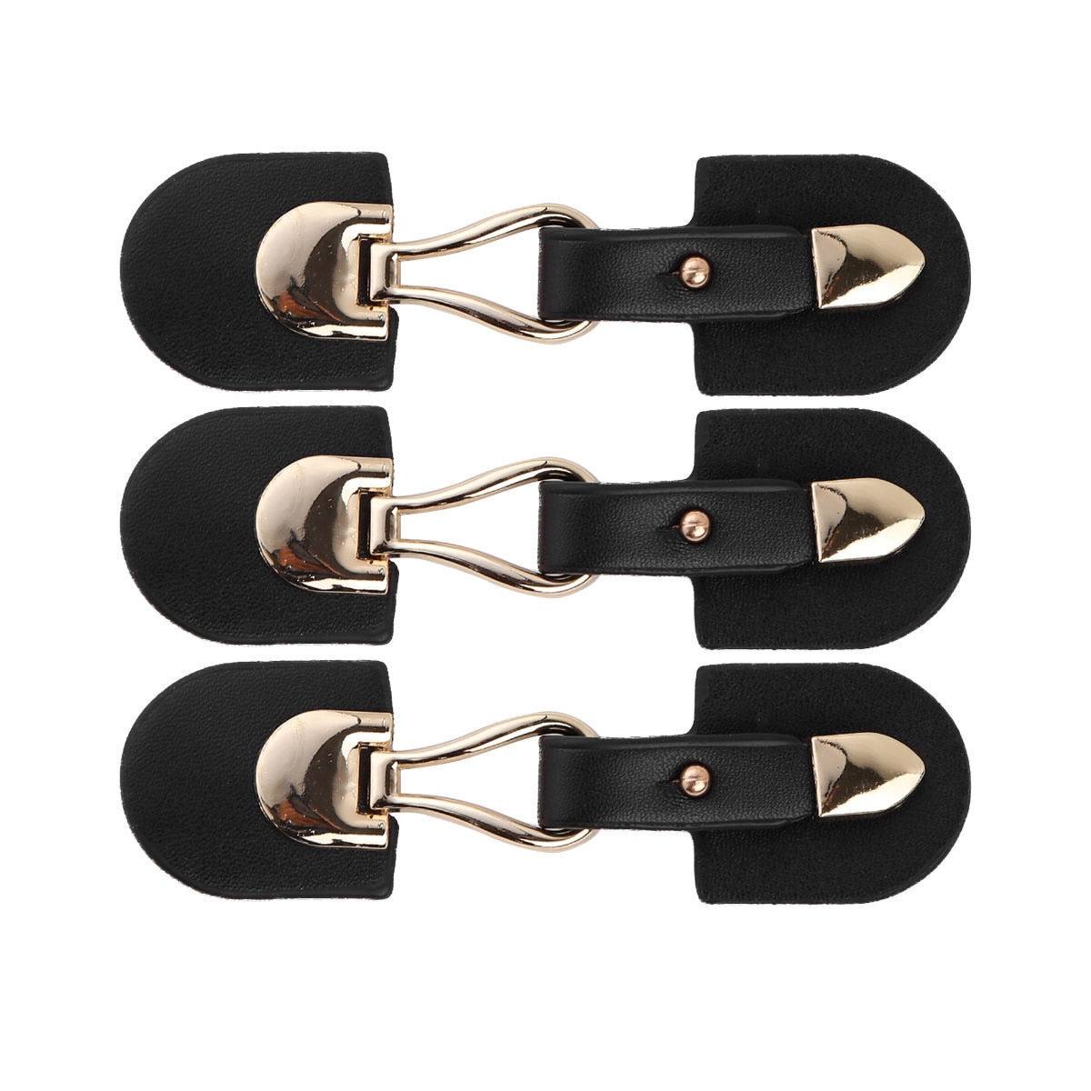 3 par poncho cape cardigan clips wrap sjal fastgørelse pu læder spænder skridsikre spændenåle til tøj indretning gør det selv tilbehør: Sort guld b