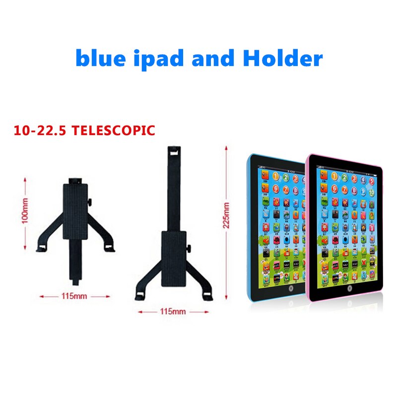 Kids Tablet Holder Support Rotatable Baby Stroller Accessories Universal Adjustable Mount Bracket Stander Infant Outdoor Study: blue ipad and Holder