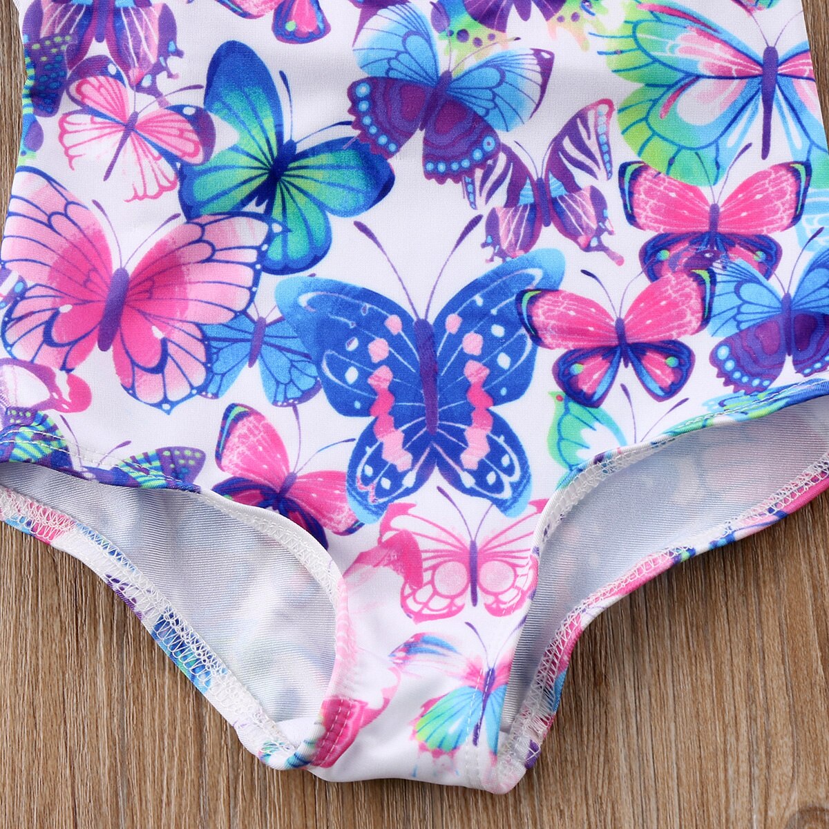 Summmer One Piece Baby Girl Flower butterfly Print Bathing Suit Backless Swimwear Cute Kids Ruffles Swimming Swimsuit
