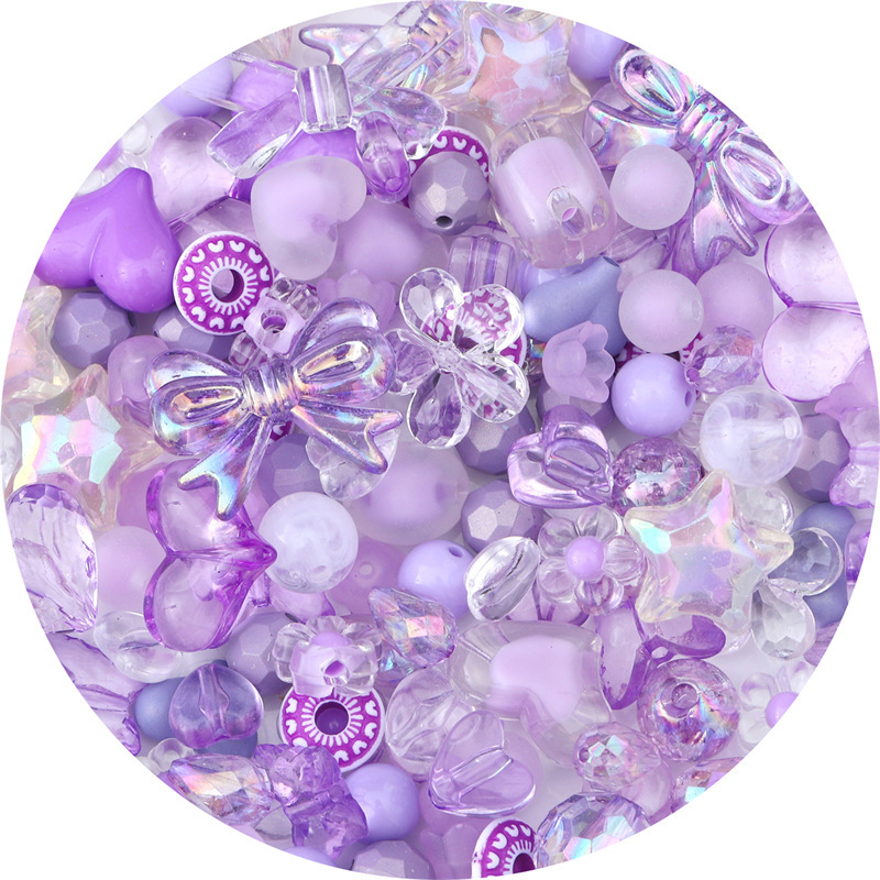 Cuentas mixtas hermosas coloridas Diy pulsera de cadena para teléfono móvil mezcla chica linda azul y rosa cuentas tejidas a mano accesorios de joyería: Morado