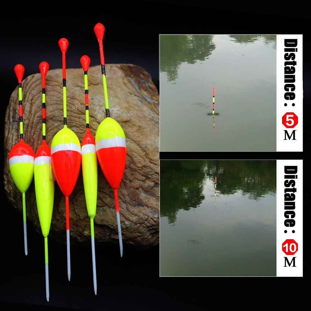 5pcs/lot Fishing Floats Set Buoy Bobber Fishing Light Stick Floats Fluctuate Mix Size Color Float Buoy for Fishing Accessories