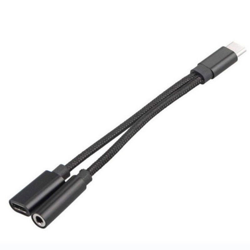Typ-c zu 3,5mm Kopfhörer Audio- Aux Adapter 3-in-1 USB-C Kopfhörer Jack Kabel Adapter weben 2-in-1 Adapter kabel Konverter