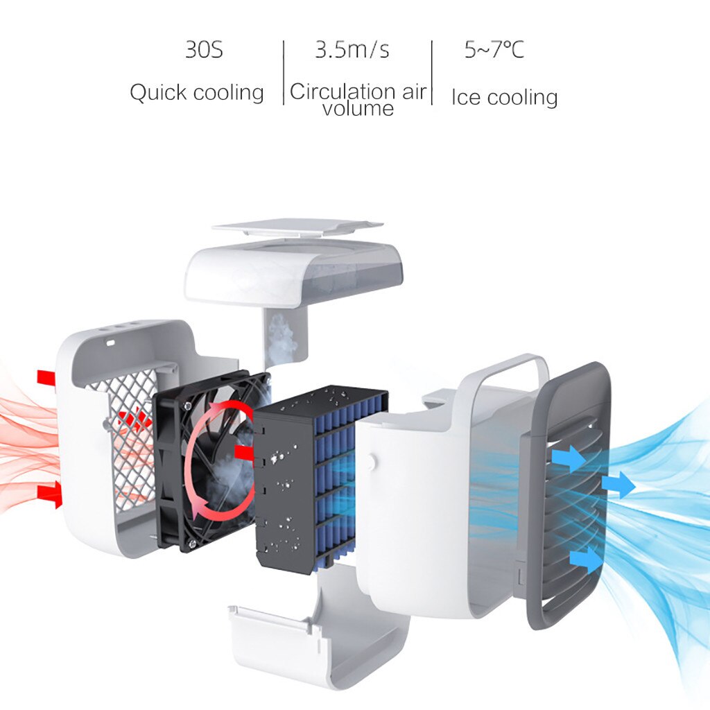 With 3 Ice Bag Air Conditioner Fan Air Cooler Mini Three Gear Mode Cooling Fan Air Frost Air Conditioner Desktop Cooling Fan