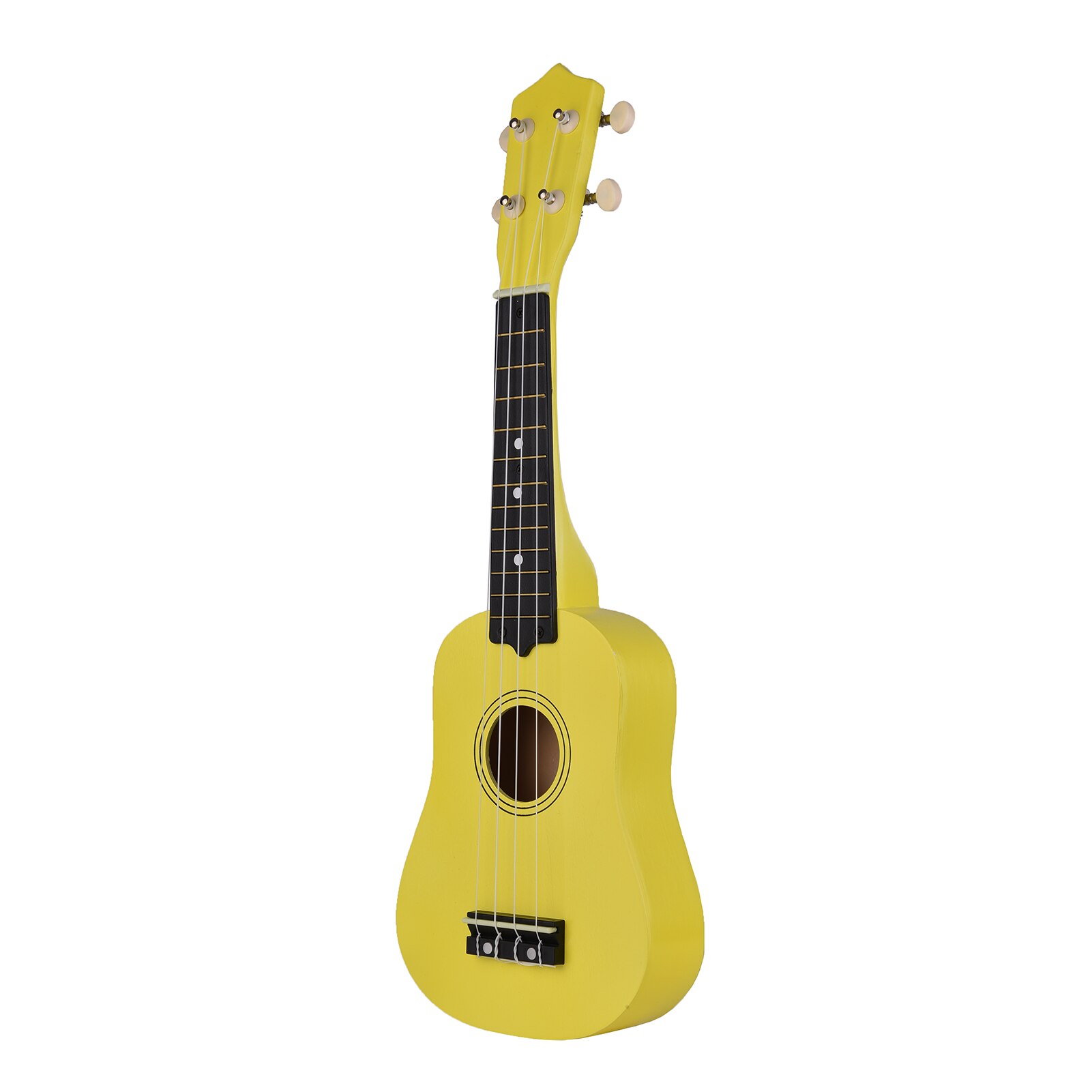 Muslady 21 pulgadas ukelele de 4 cuerdas, guitarra pequeña ukelele bajo instrumento Musical de madera de Beige instrumentos de cuerda: 	Yellow