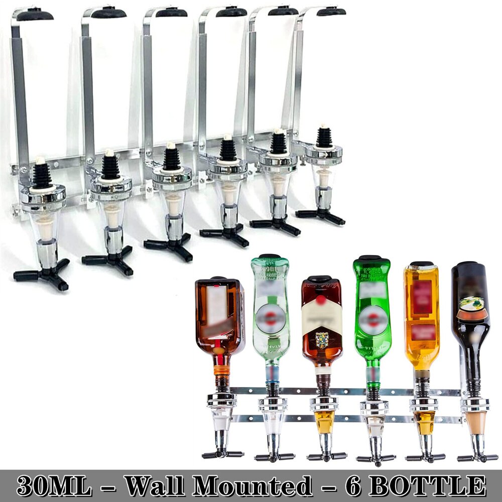 Distributeur de liqueur mural 1-6 bouteilles, support pour Cocktail, vin, bière, Bar, distributeur de boissons, séparateur d&#39;alcool: 6 Bottle