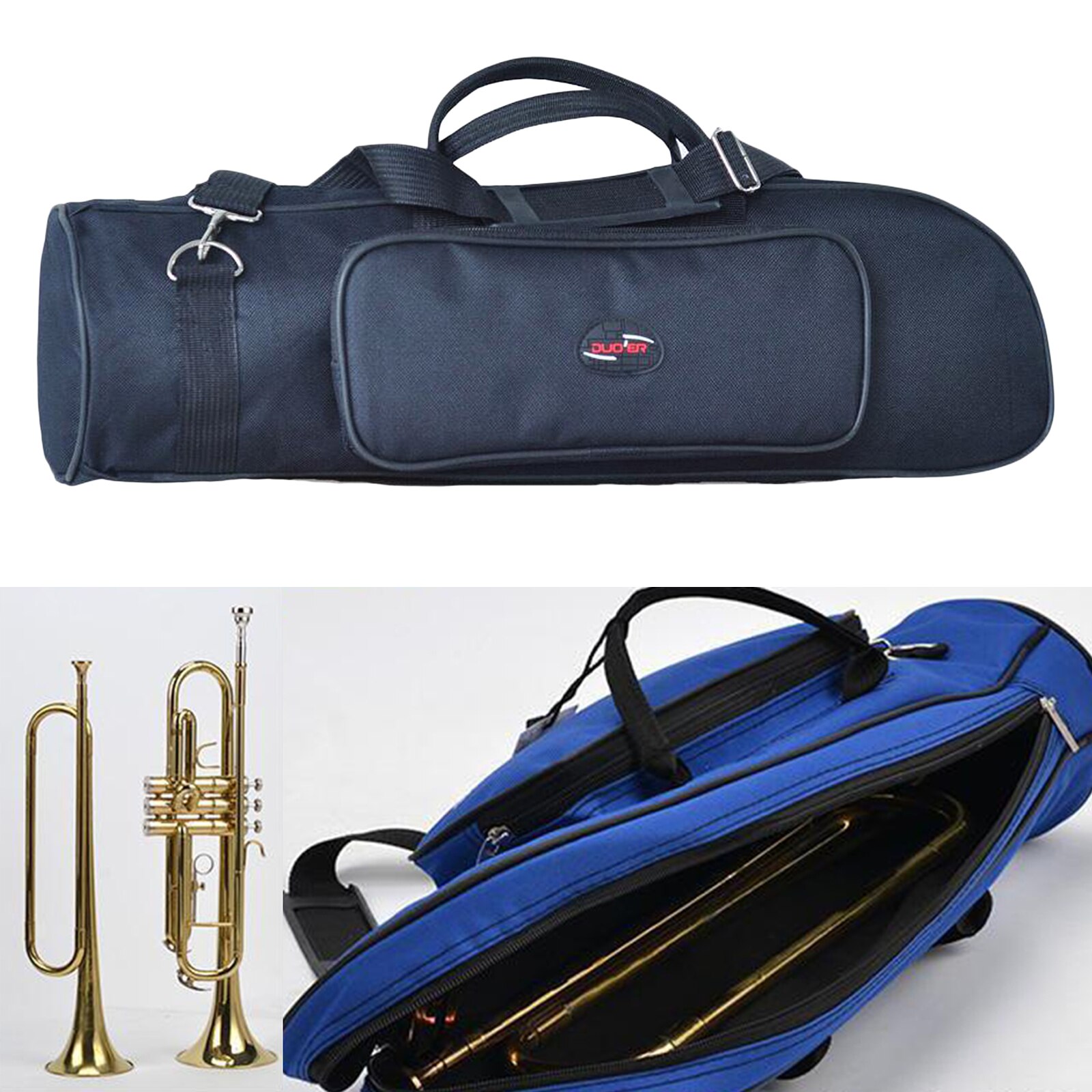 Trompet Bag Waterdichte Oxford Handvat Zakken Rits Case Box Muziekinstrument Accessoires: Black
