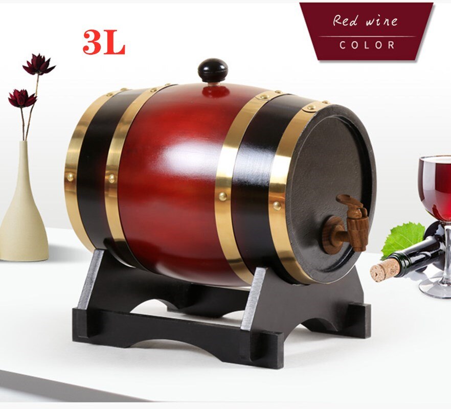 1.5l/3l mini eikenhouten wijnvaten, speciale vaten, biervaten voor brandewijn, whisky, huishoudelijke wijnvaten: Rode wijn 3