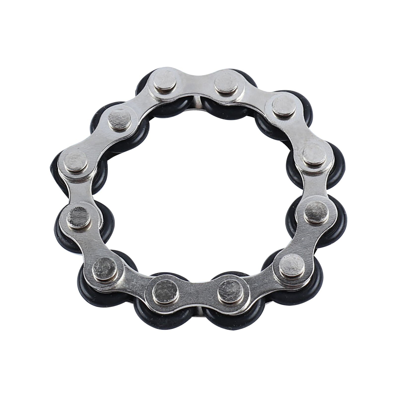 Bicycle Chain Buckle Key Ring Finger Toy Fidget Roller Bicycle Chain Stress Relief Toys Autism Stress And Anxiety Relief Toys: Black 