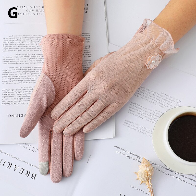 Mesh Breathable Gloves Outdoor UV-proof Riding Screen Show Party Household Summer Sun Protection Bike Cycling Mittens Guantes: G
