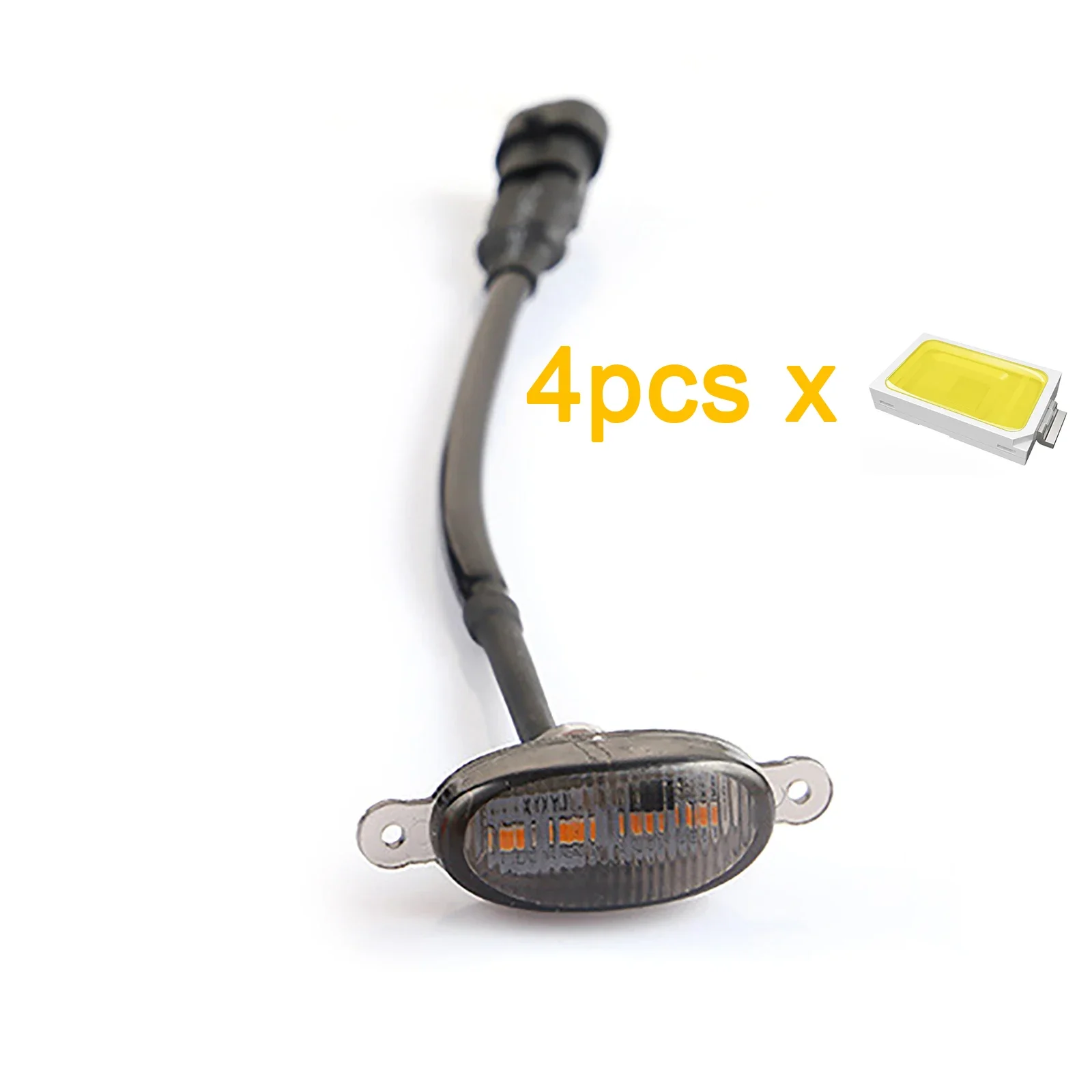 Luz LED frontal para parrilla de coche, lámpara Universal de ojo de águila para maletero, SUV, Ford y Toyota, color blanco ámbar, 4LED