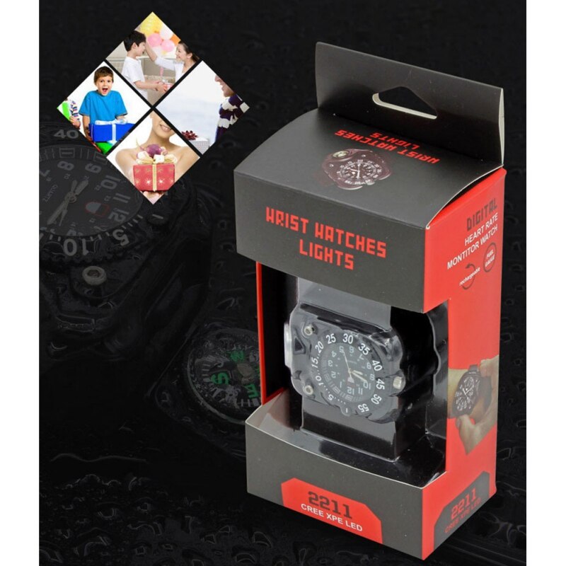 Wrist Light LED 200 Lumen Bright IPX7 Waterproof USB Rechargeable Watch Flashlight Torch Lights For Car
