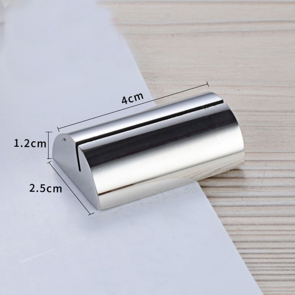 Display Stand Stainless Steel Card Holder Solid Funny Number Sign Holder Label Holder Menu Card: Brown