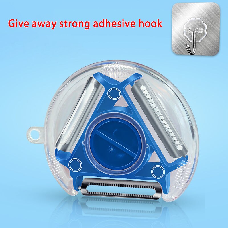 Magique Trio eplucheur ensemble trancheuse acier inoxydable eplucheur déchiqueteuse Julienne Cutter Multi pelage lame Zesters râpe cuisine outil: Bleu