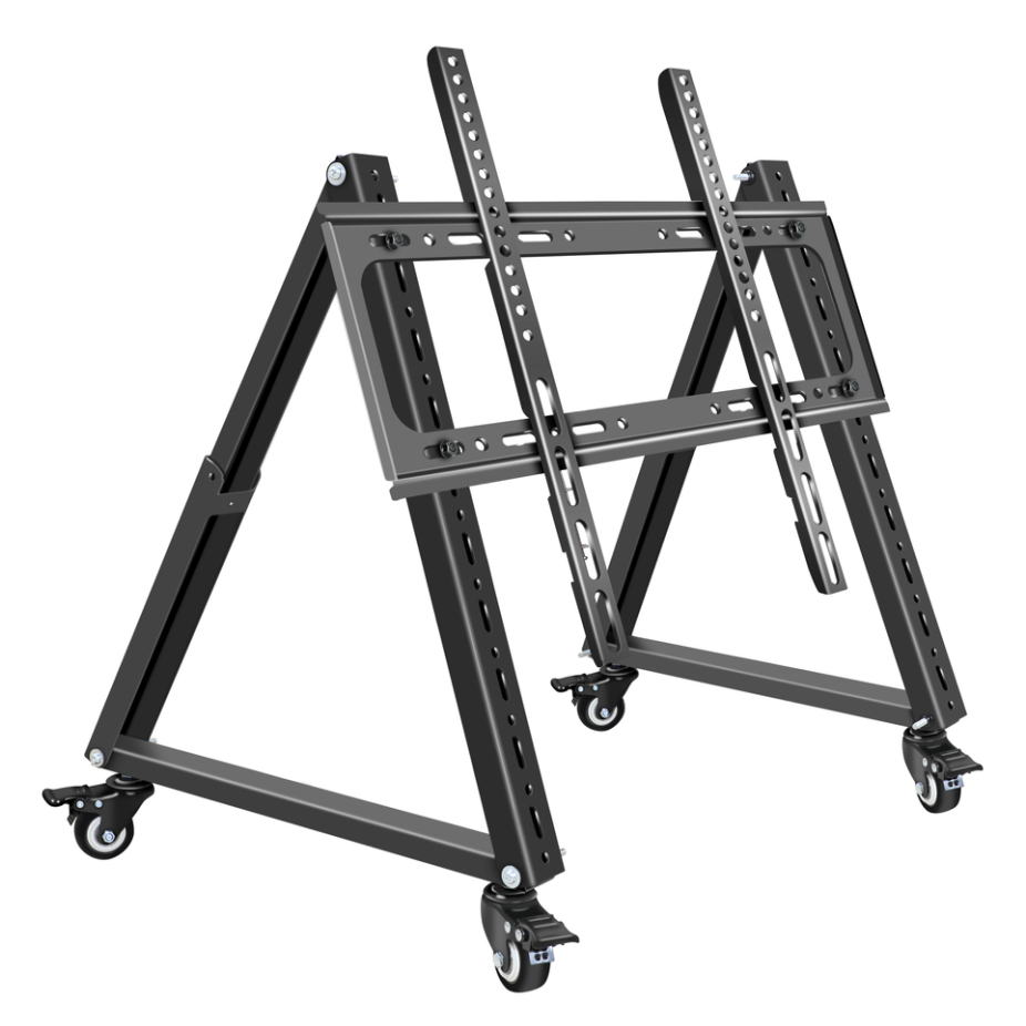 Hillport tv vogn gratis løft 32-70 &quot; rullende tv-monteringsstativ trolley plasmaskærm støtte led lcd skærm lav højde vogn  sc5100
