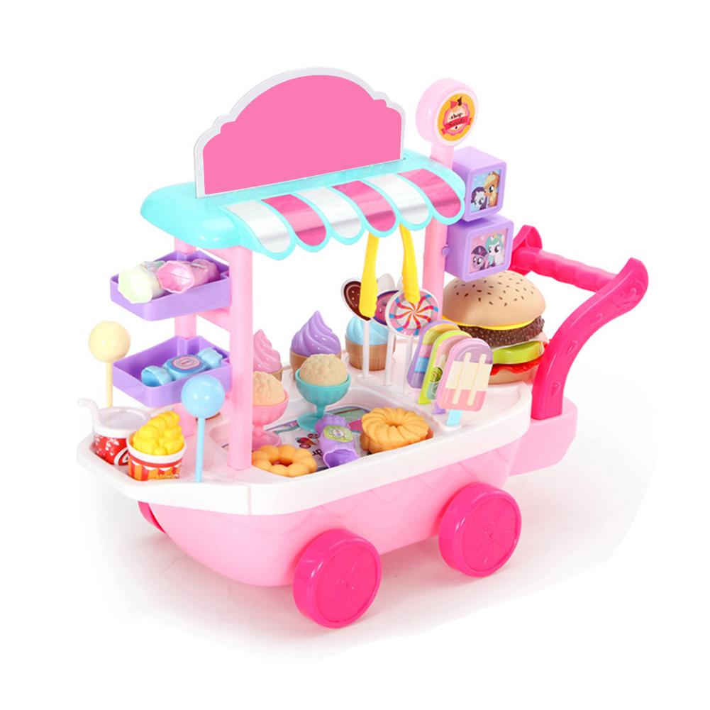 Plastic Mini Candy Trolley Ice Cream Candy Cart Educational Toy Pretend Play Set For 3 Years Old And Above