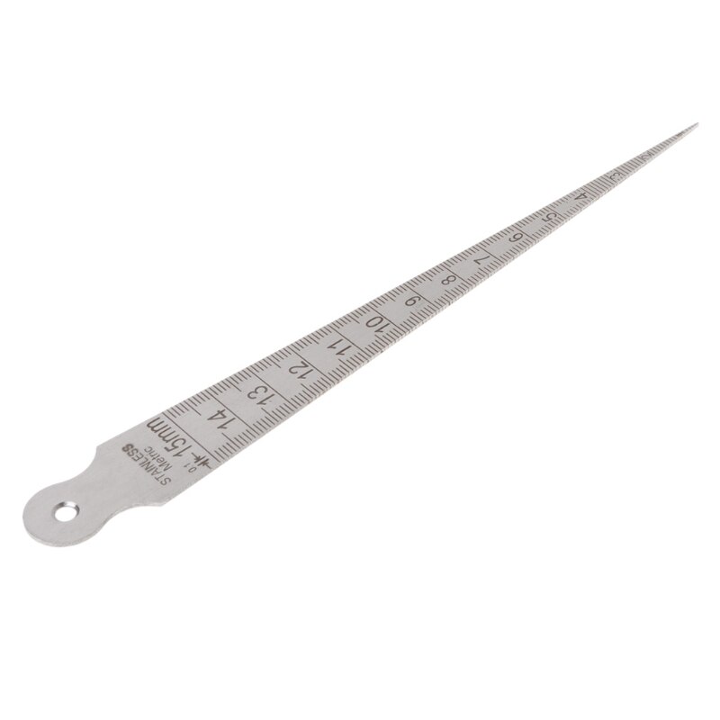 1-15mm Stainless Steel Taper Gauge Feeler Gap Hole Measuring Tool Double Side Wedge Feeler Hole Gap Taper Aperture Scale