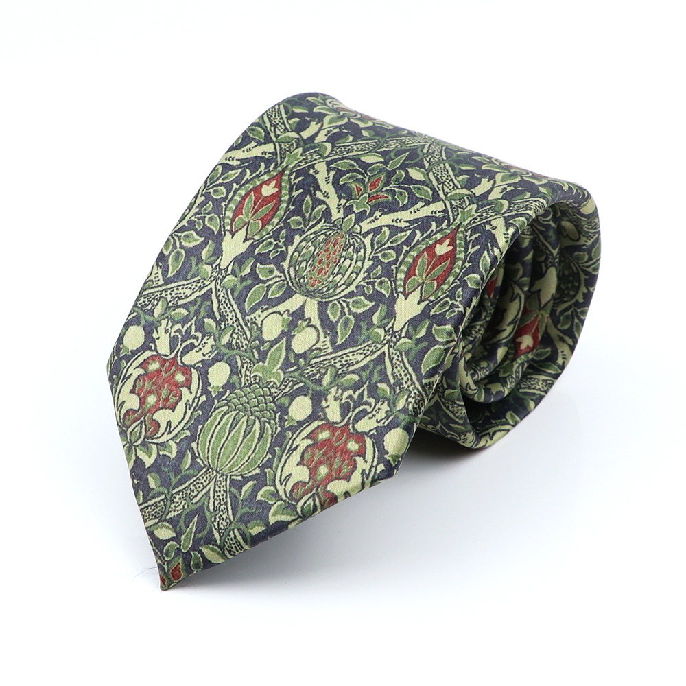 Stropdas in elandstijl met bloemenprint, gemaakt van zacht aanvoelend groen polyester, geschikt voor mannen en vrouwen, voor bruiloften, feestjes en casual gelegenheden.: Grijs