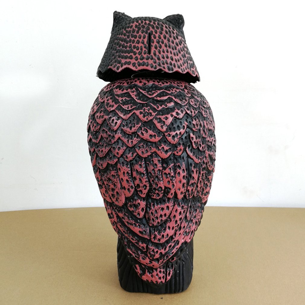Realistic Bird Scarer Rotating Head Sound Owl Prowler Decoy Protection Repellent Pest Control Scarecrow Garden Yard