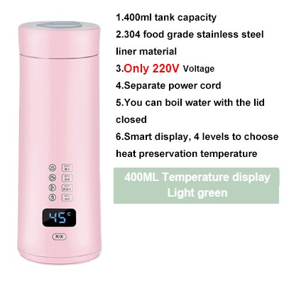 Thermische Isolierung Wasserkocher Temperatur Kontrolle Clever Heißer Wasser Heizung Flasche Kaffee Kessel Reise Tragbare Tee Topf Tasse: Rosa