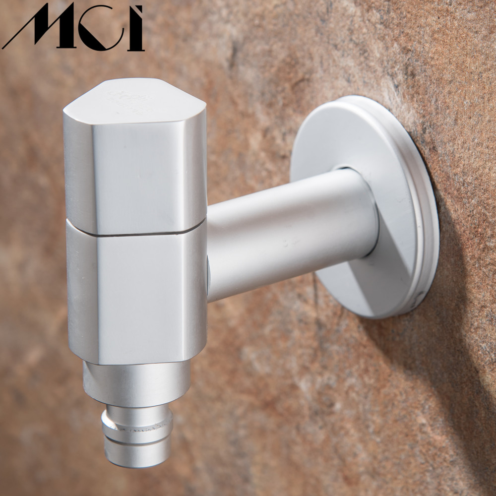 Grifo de aluminio anodizado de espacio para jardín, grifería fría para lavadora, fregona, inodoro, Mic-B008