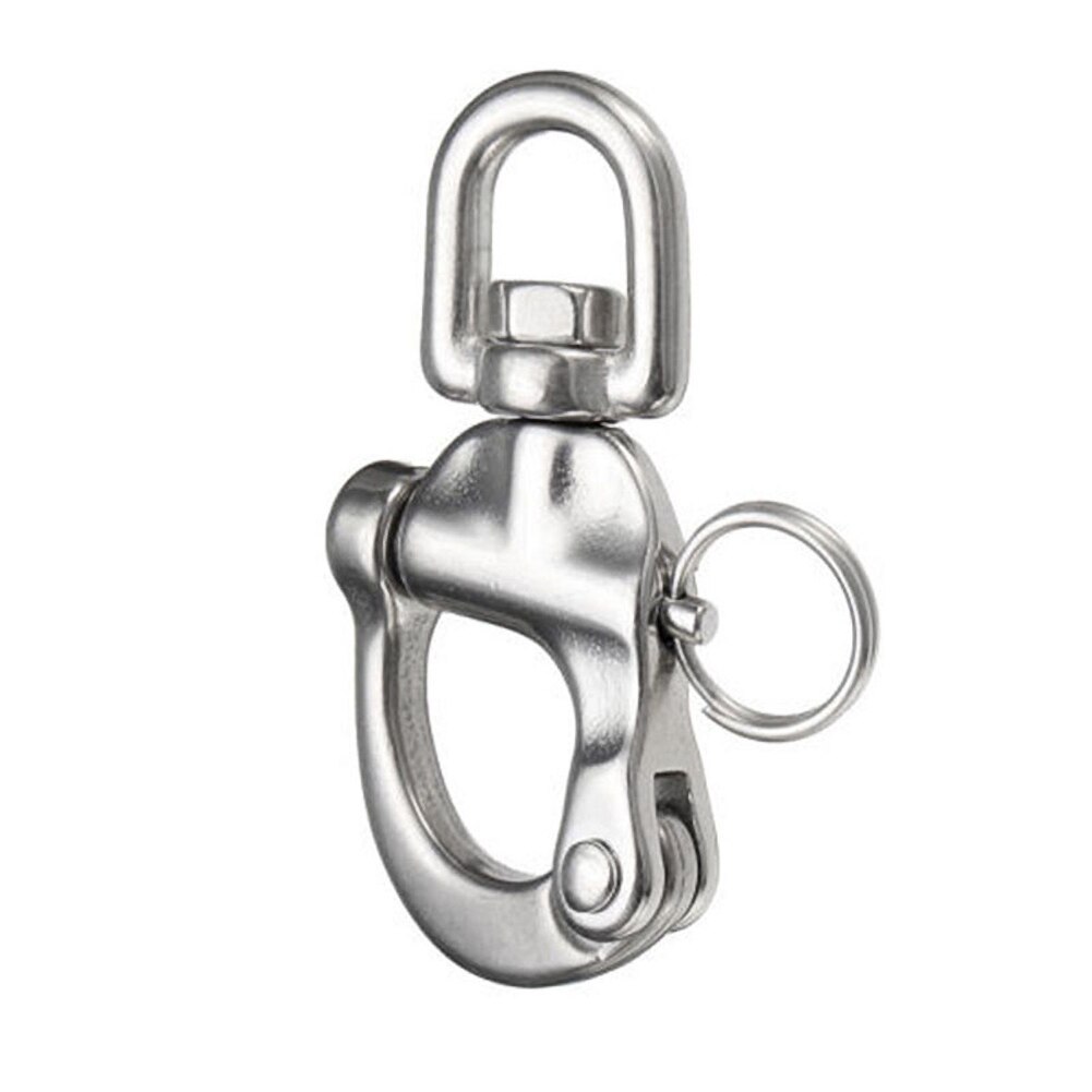 Primavera hebilla giratoria con Snap grillete pánico corchete de la horquilla de acero inoxidable 316 abierta llavero de coche barco Marina Accesorios