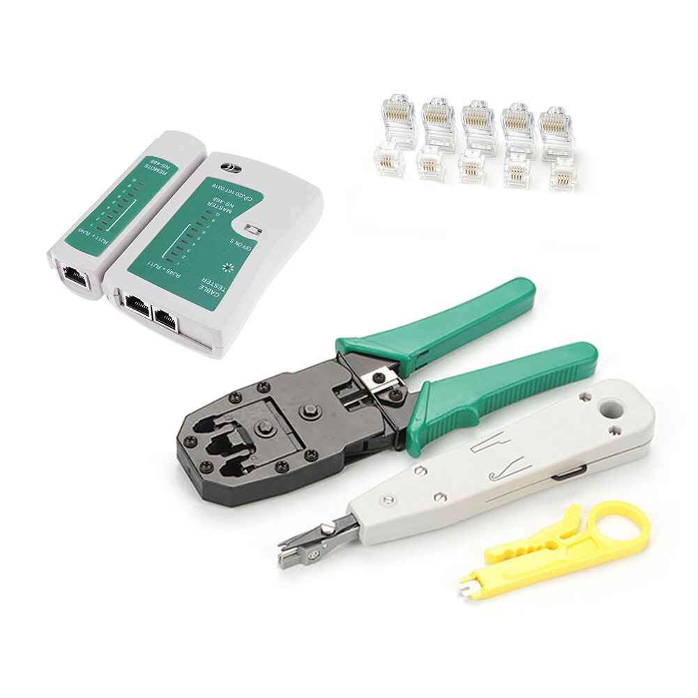 8Pcs Crimper Crimping Tool Punch Down RJ11 RJ45 RJ12 Cable Tester Plier Plug Clamp LAN Network Repair Tool