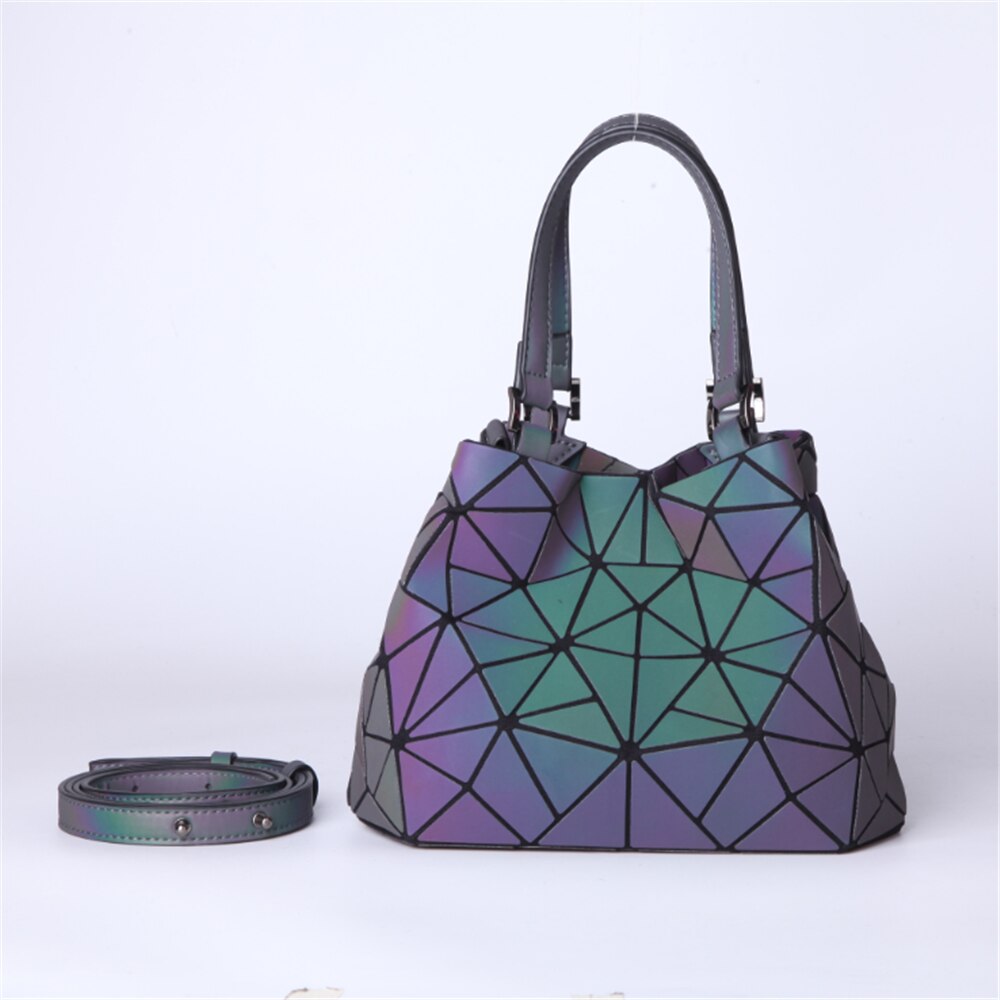 Handtas, geometrische lichtgevende damestas, opvouwbare schoudertas met diamantmotief, diverse crossbodytassen