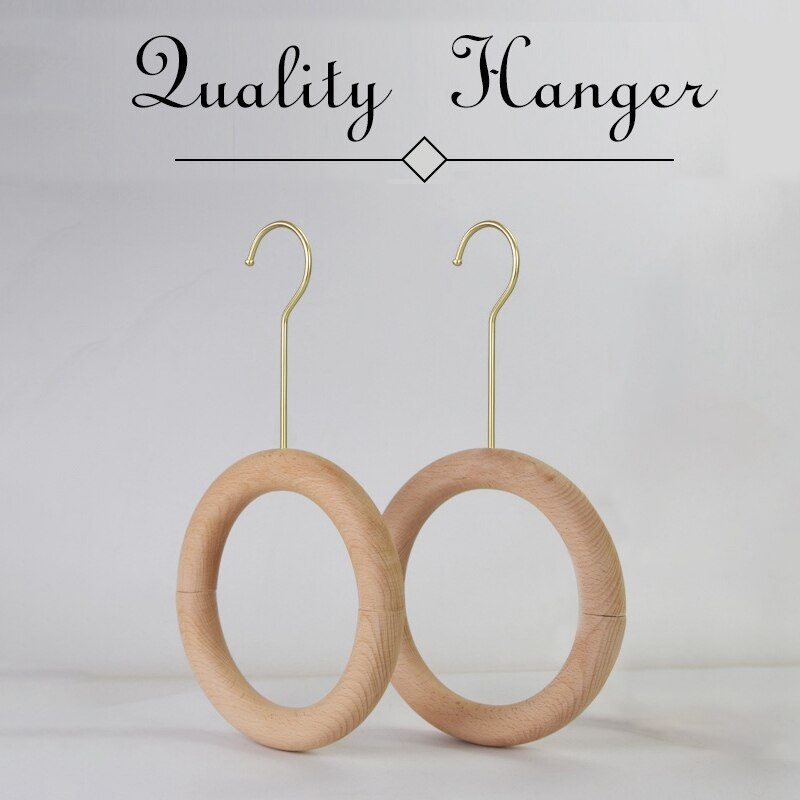 2 pièces en bois cercle cintre magasin de vêtements 360 rotation en forme de S crochet jean support d'écharpe décor à la maison-ABUX