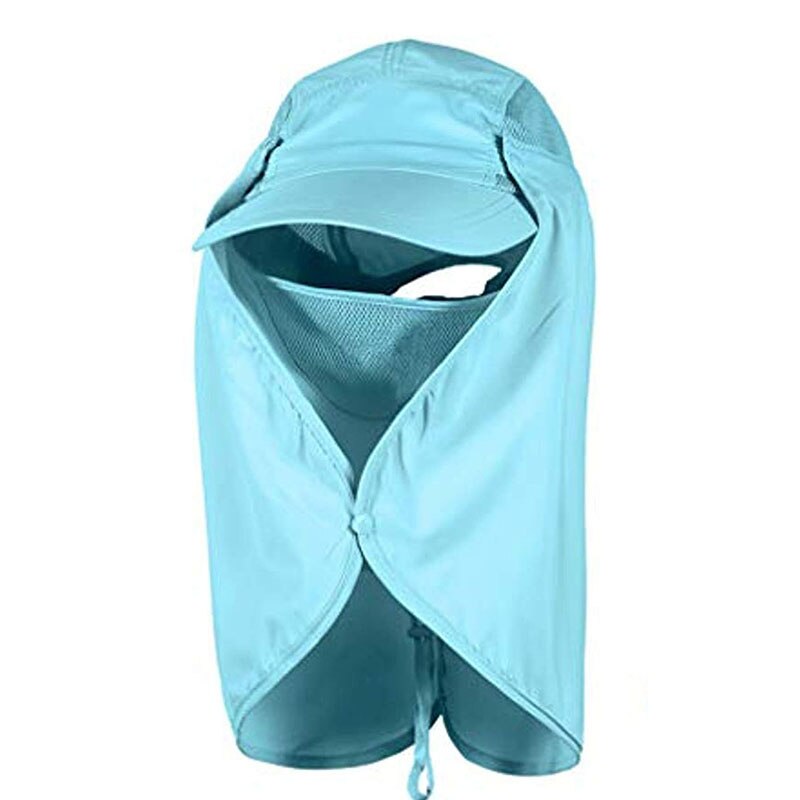 Sombrero de sol al aire libre para hombre y mujer, gorra de pesca con protección UV de 360 °, extraíble, protección UV 50, al aire libre para senderismo, montaña y jungla: blue