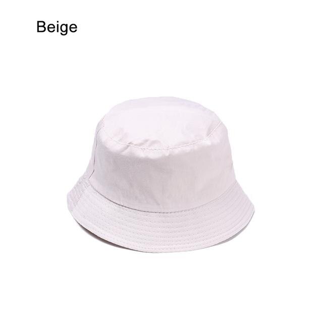 Sommer foldbar bøttehat unisex kvinder udendørs solcreme bomuld fiskeri jagt kasket mænd håndvask chapeau sol forhindre hatte: Beige