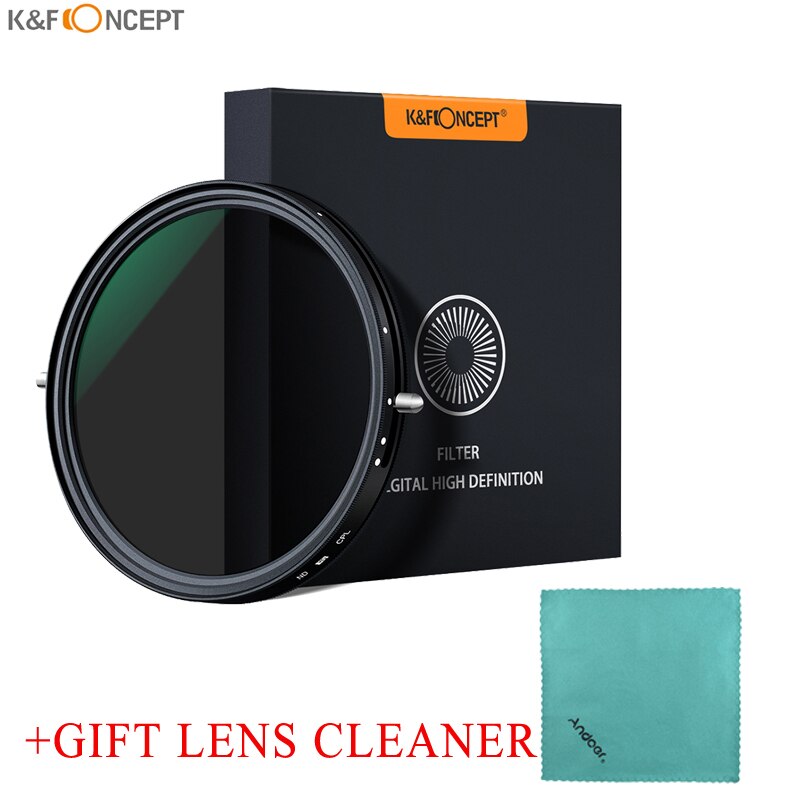 K &amp; F Concept 2-In-1 Verstelbare Polarisatiefilters Cpl Variabele Nd Lens Filter 67Mm/72mm Fader 5-Stop ND2-ND32 Voor Canon Sony Nikon Camera