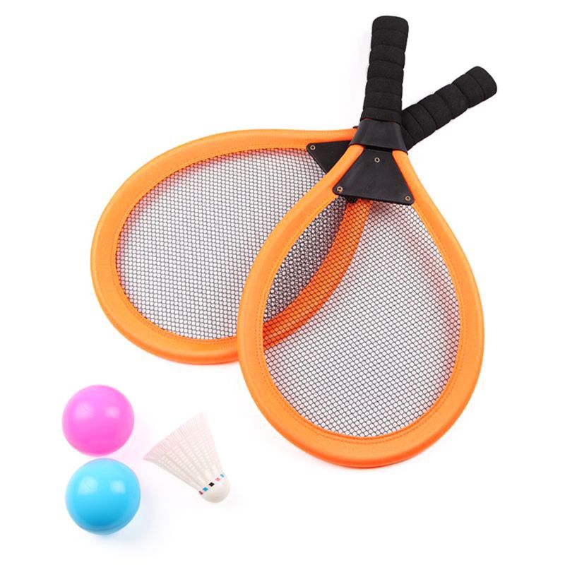 Børn badminton tennisracket udendørs sport legetøj letvægtsketcher med 3 bolde 24bd