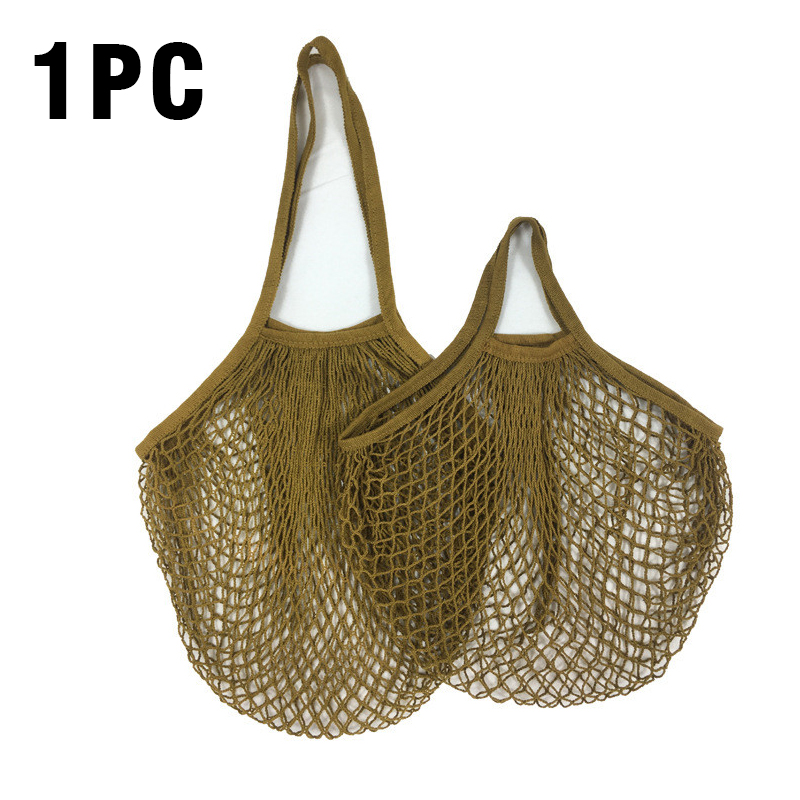 Wasbare katoenen mesh boodschappentassen Katoenen touwtassen Netto boodschappentassen Mesh tassen voor fruitopslag Herbruikbare fruit-groentezak: M / Bordeaux