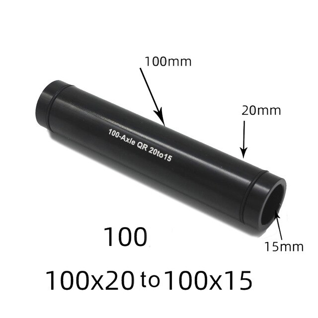 1 eje de barril para bicicleta de montaña, 20mm a 15mm, adaptador de eje pasante para horquilla de 100mm/110mm, Aleación inoxidable pieza de bicicleta de montaña: 100mm
