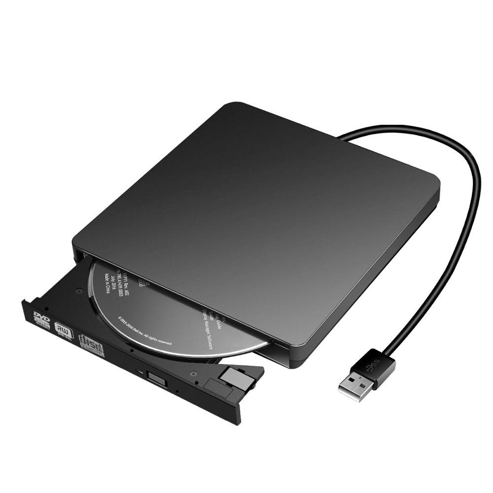 YiYaYo External CD Drive USB 2.0 DVD RW Burner Writer Optical Drive CD ROM Player for Windows 7/8/10/XP/Mac OS Laptop: Black