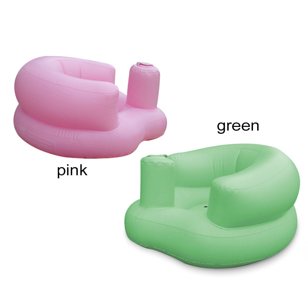 baby oppblåsbar stol lær badestol spisestuestol badesofa babysete plass trygt 2 farger miljøvennlig pvc stol