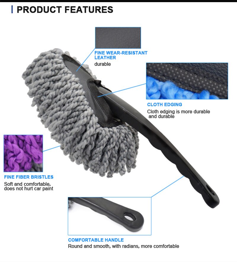 Mjuk mopp dammverktyg vax bildammtorkare biltvättborste renare för bil auto instrumentpanel mikrofiber tvätt rengöringsborste