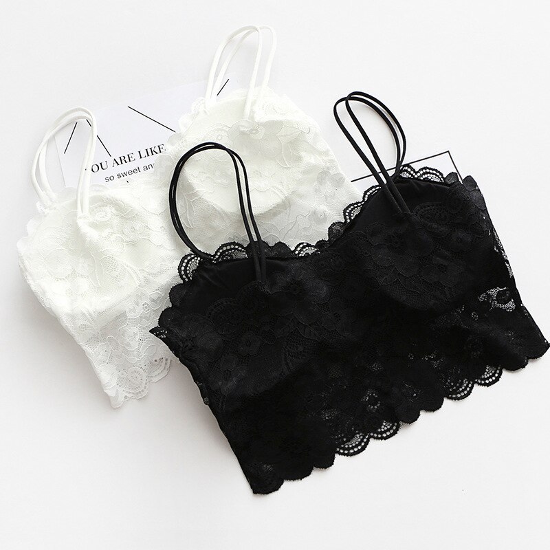 Lace Women Slip Tank Tops Female Sexy Strap Tops Summer Ladies Chiffon Sleeveless See Black White Sexy Women Bra Sweet