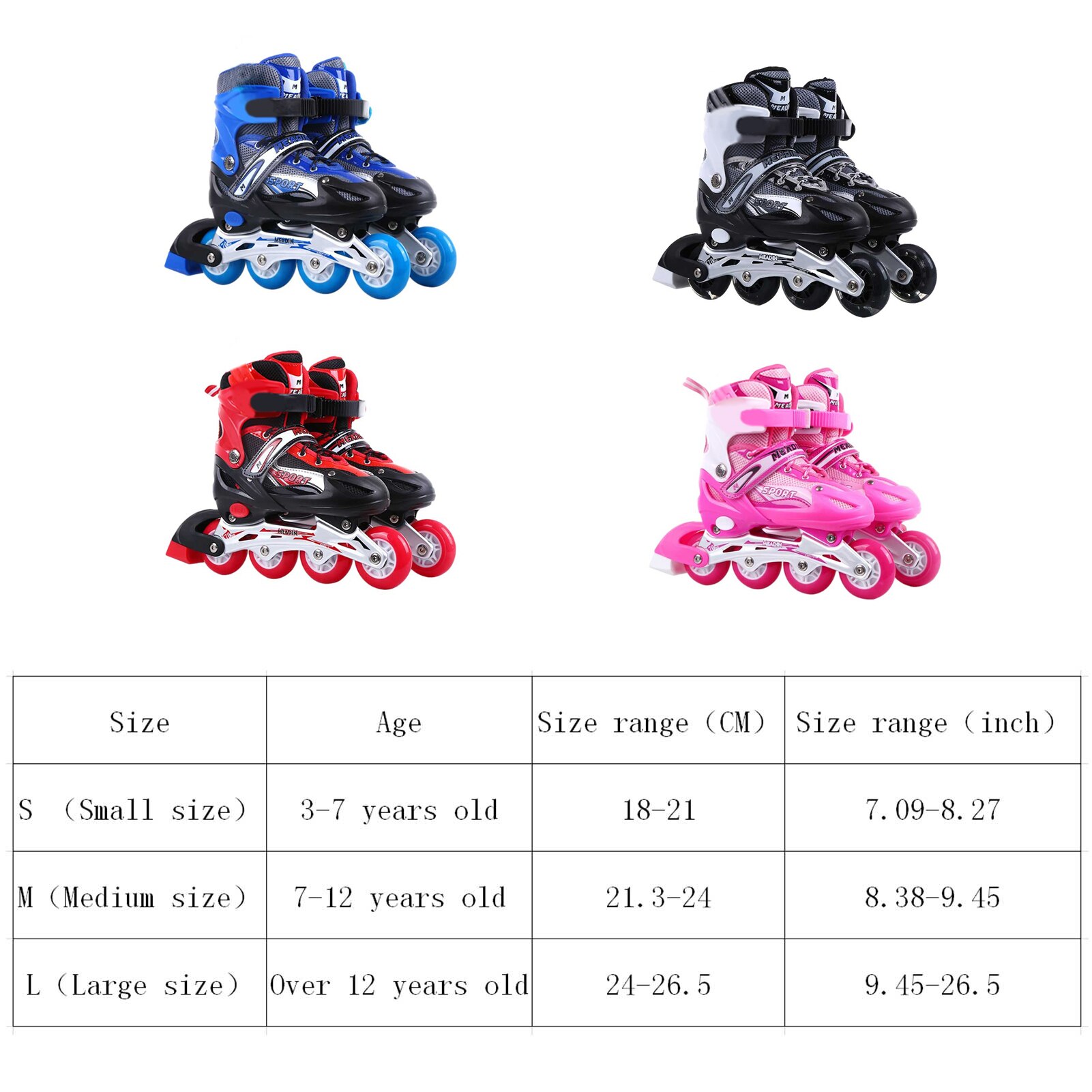 Children Inline Skates With Illuminating Light Up Wheels Outdoor PVC Flashing Roller Skates Tracer Adjustable Inline Skate