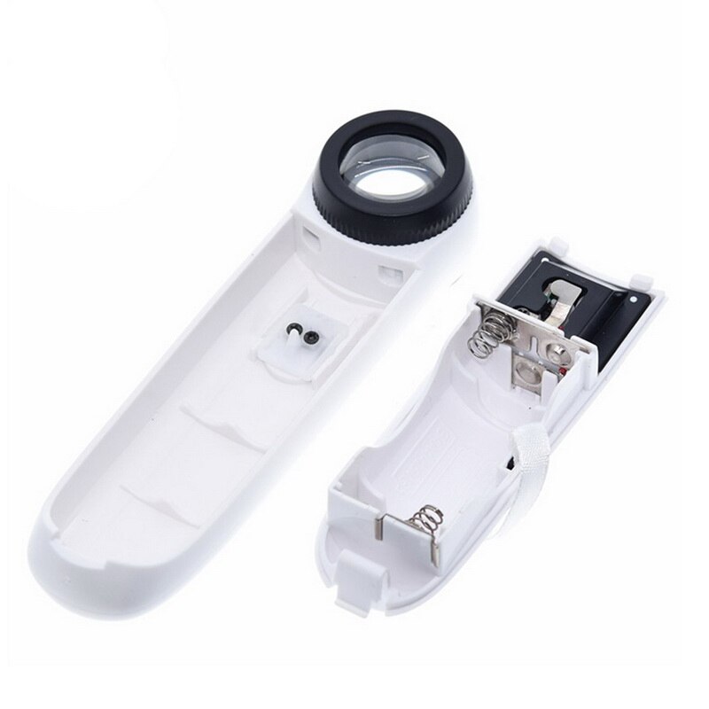 Handheld 40x Magnifier Magnifying Glass with 2 LED Light Handheld Magnifier Loupe Acrylic Lens Glass Loupe Loop