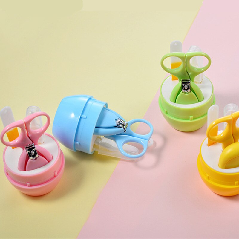 4 pièces/ensemble bébé soins des ongles ensemble dessin animé Kits de soins de santé infantile doigt tondeuse ciseaux coupe-ongles Animal Portable boîte de rangement