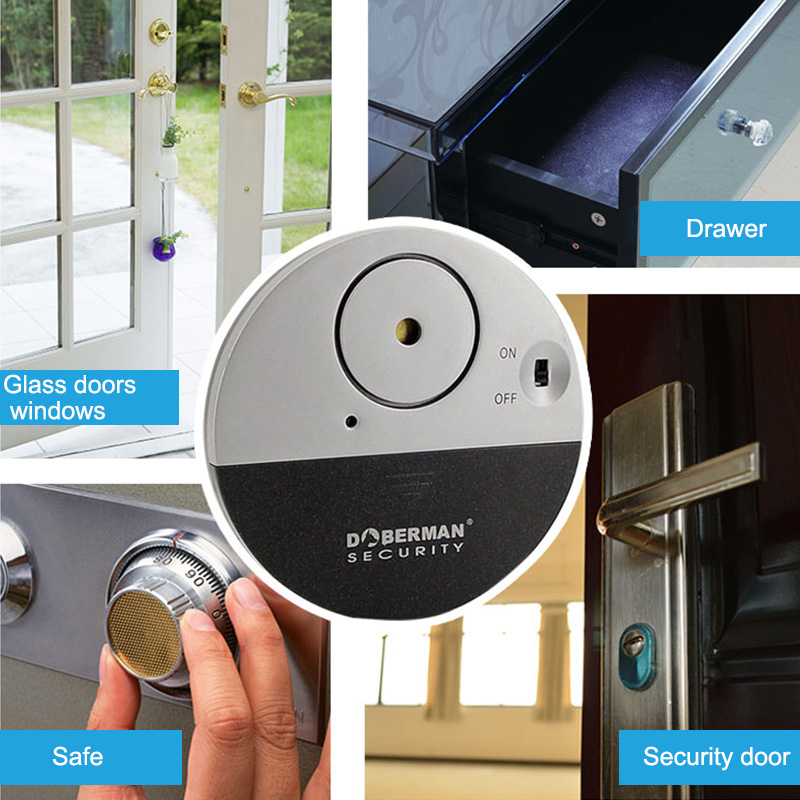 1-5pcs Door Window Security Alarm Ulrta-Slim Warning Wireless Alarm Vibration Sensor for Home Security Protection Alarms System