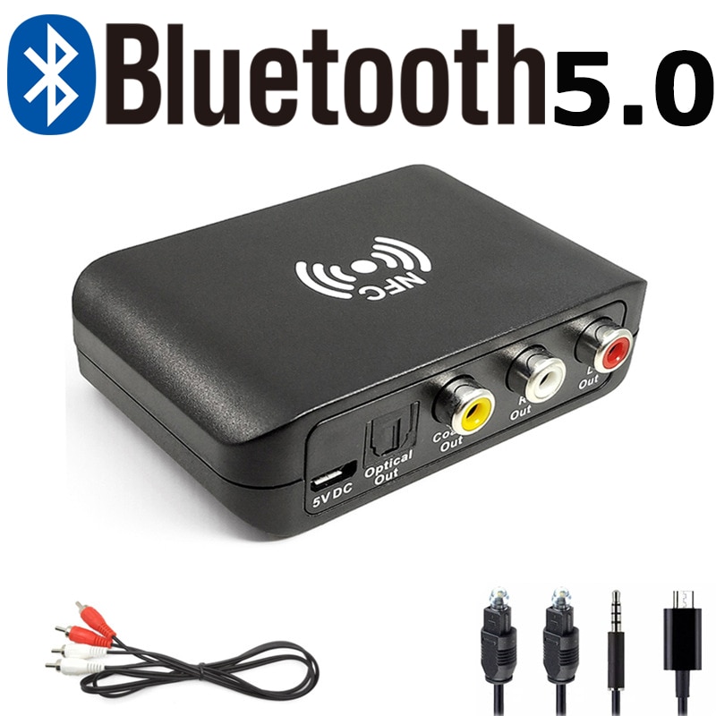 JINSERTA Wireless Auido Music 3.5mm RCA APTX A2DP AVRCP Adapter Bluetooth 5.0 Receiver Digital Analog Fiber Coaxial Adapters